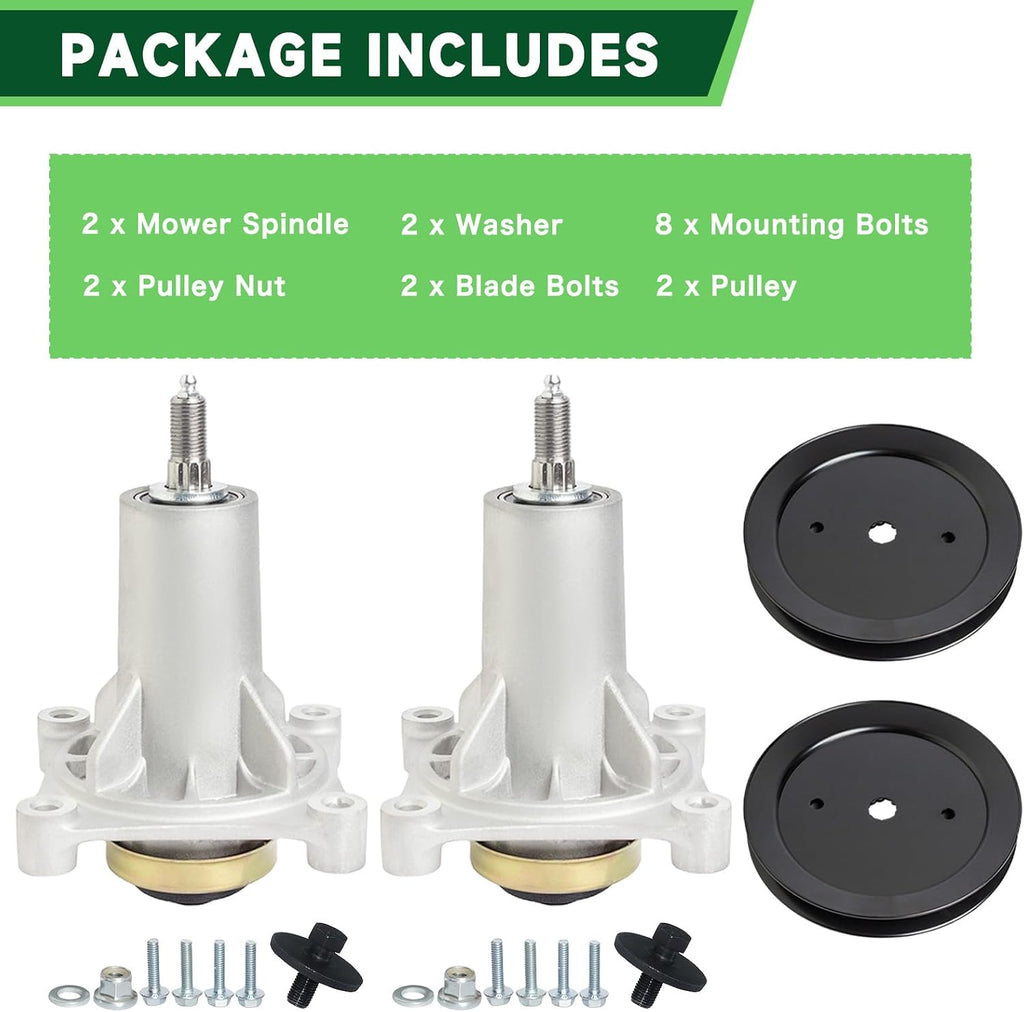 187292 192870 Spindle Assembly with 195945 Pulley Fit for 42" 46" 48" 54" Mower Deck Husqvarna Z254 YTH22v46YTH 24v48