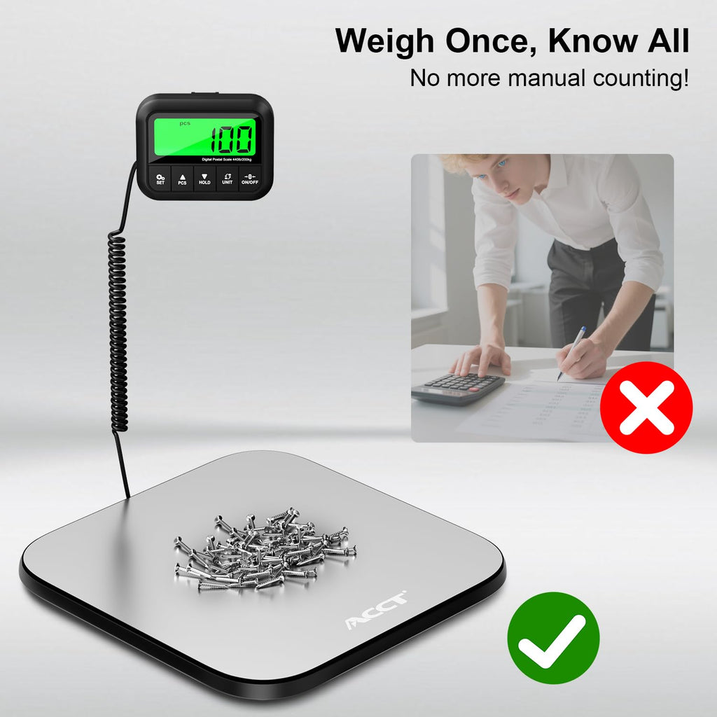 440 lb Postal Scale - Stainless Steel Platform Shipping Scale
