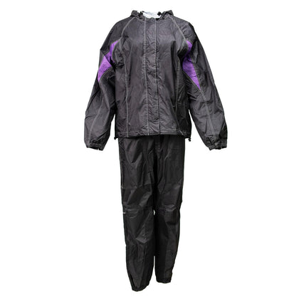 Women's Motorcycle Hooded Water-Resistant Rain Suit for Outdoors - XL