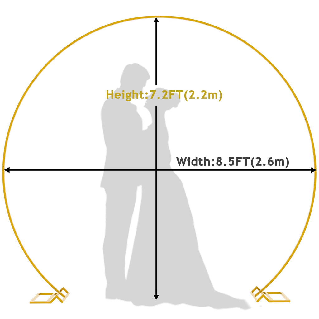 Wedding Arch 8.5FT Round Backdrop Stand Gold Circle Balloon Arch