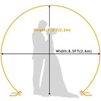 Wedding Arch 8.5FT Round Backdrop Stand Gold Circle Balloon Arch