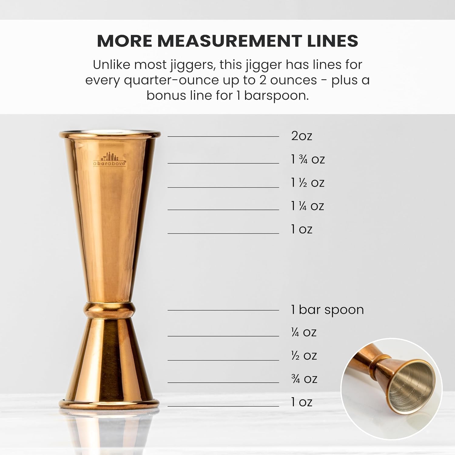Premium Japanese Jigger, with 8 Measurements Inside, Professional and Heavy-Duty, 304 Stainless Steel Cocktail Double