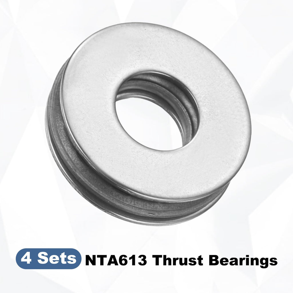 uxcell 4 Sets NTA613 Thrust Needle Roller Bearings with Washers, ID 3/8"