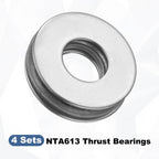 uxcell 4 Sets NTA613 Thrust Needle Roller Bearings with Washers, ID 3/8"