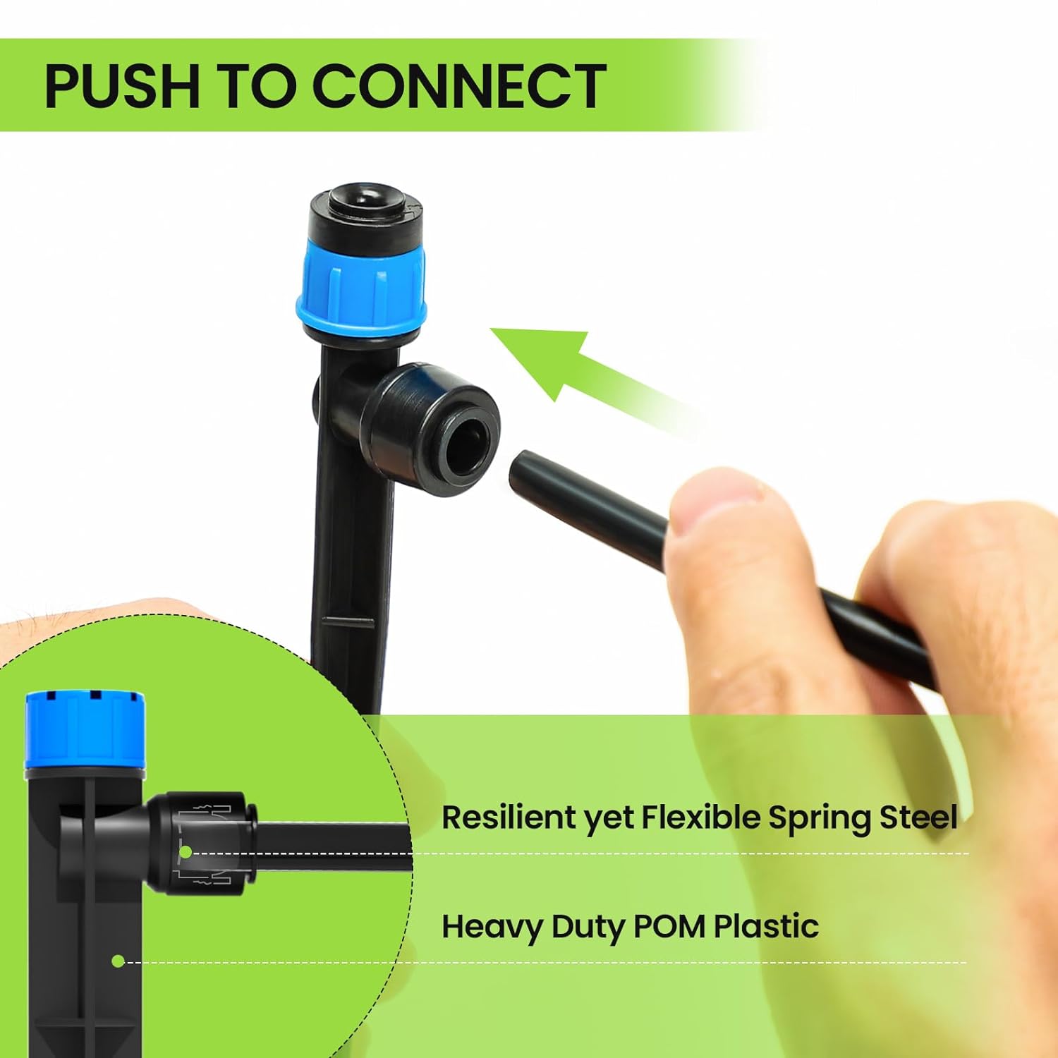 Drip Irrigation System 230FT – Quick Connect Garden Watering Kit with Adjustable Drip Emitters, 1/4” & 5/16” Tubing