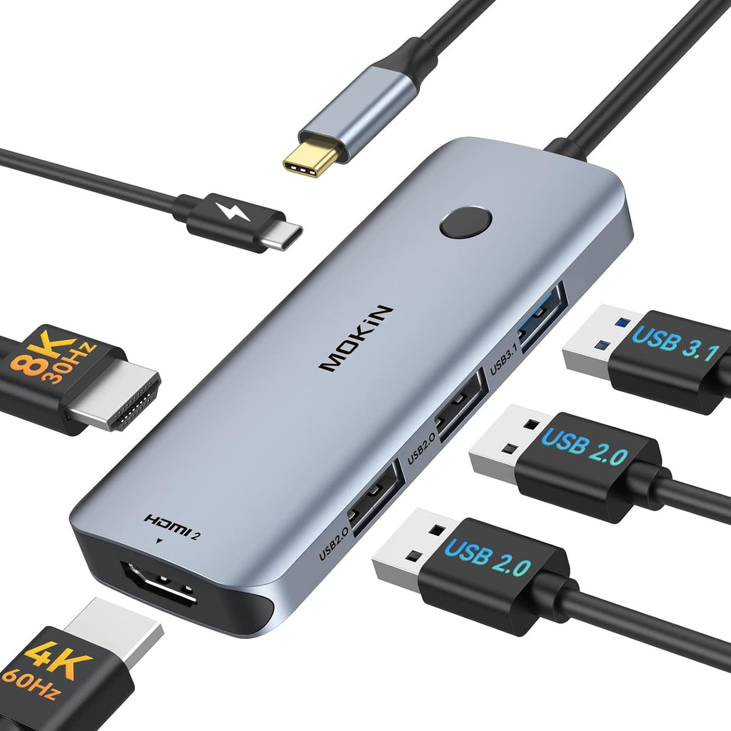 USB C Docking Station 2 HDMI with 100W PD for HP/Dell Laptop | Dual 4K@60Hz Monitor/MST Extend or Collage 2 Screens