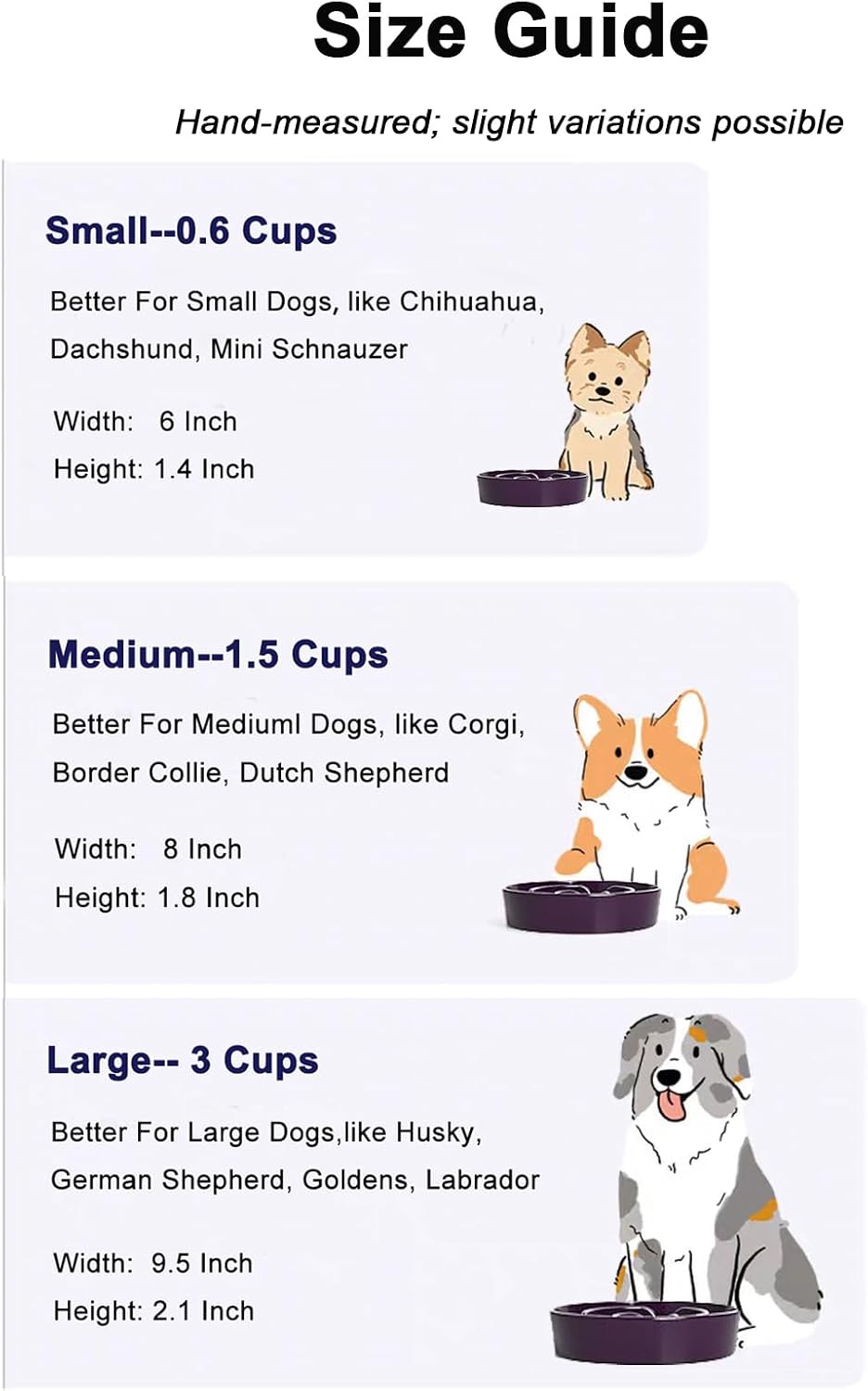 Ceramic Slow Feeder Dog Bowls Small Breed, 0.6 Cups Dog Food Dish for Fast Eaters, Puzzle Bowl for Small Dogs and