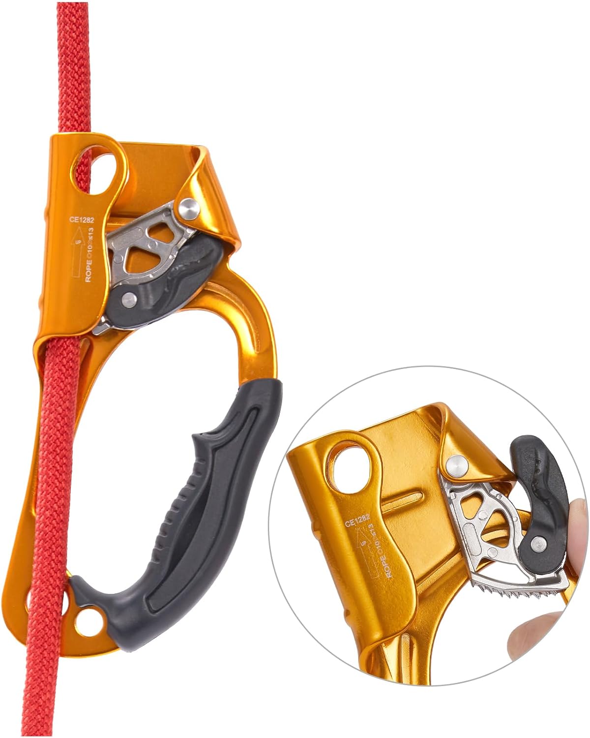 Hand Ascender, Rock Climbing Tree Arborist Rappelling Gear Equipment Rope Ascender Rope Clamp for 10~13MM Rope