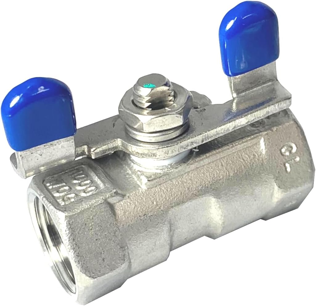 1/4" Stainless Steel (316) Ball Valve - 1 piece Standard Port, 1,000 psi (WOG) w/butterfly handle