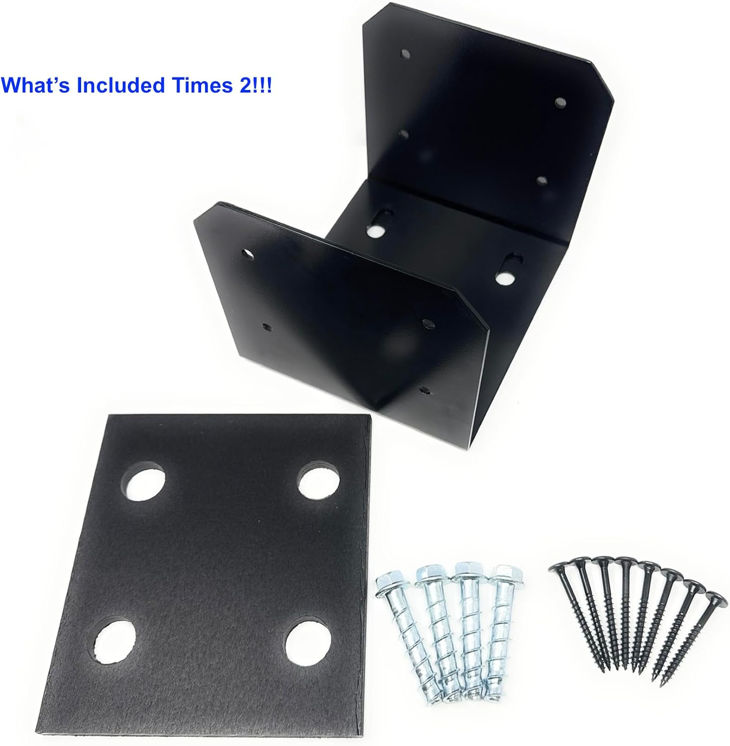 J.H. Yoder Timbers 10x10 Post Base Kit - Powder-Coated Heavy Duty Aluminum Post Anchors - Adjustable 9.25" - 10.5"
