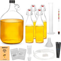 Mead Making Kit for Beginners - Complete Home Brewing Starter Set with Reusable Supplies, 1 Gallon Glass Honey Wine
