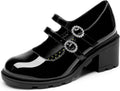 Mary Jane Shoes for Girls Platform School Uniform Party Chunky Dress Heel Double Straps Flats for Little Big Kid