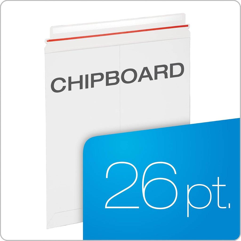12-3/4 x 15 Photo Document Mailer with Peel and Seal Self Seal Closure, Extra Rigid 26 Pt White Fiberboard, 25 per