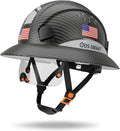 Full Brim Hard Hat with Visor, 6-Point Ratchet Suspension Safety Helmet, Superior Impact Head Protection, ANSI Z89.1
