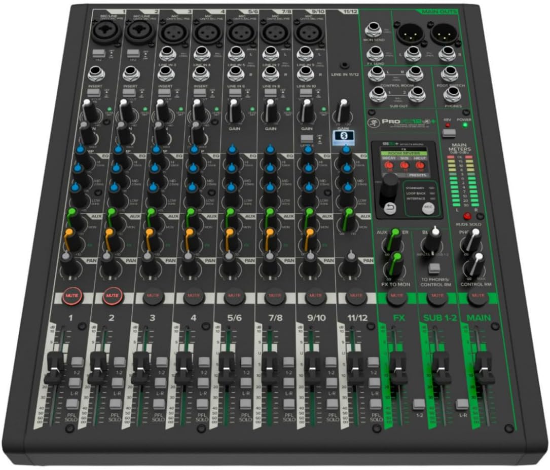 ProFX12v3+ 12-Channel Professional Analog Mixer with USB, Onyx Mic Preamps, GigFX Effects Engine, and Bluetooth |