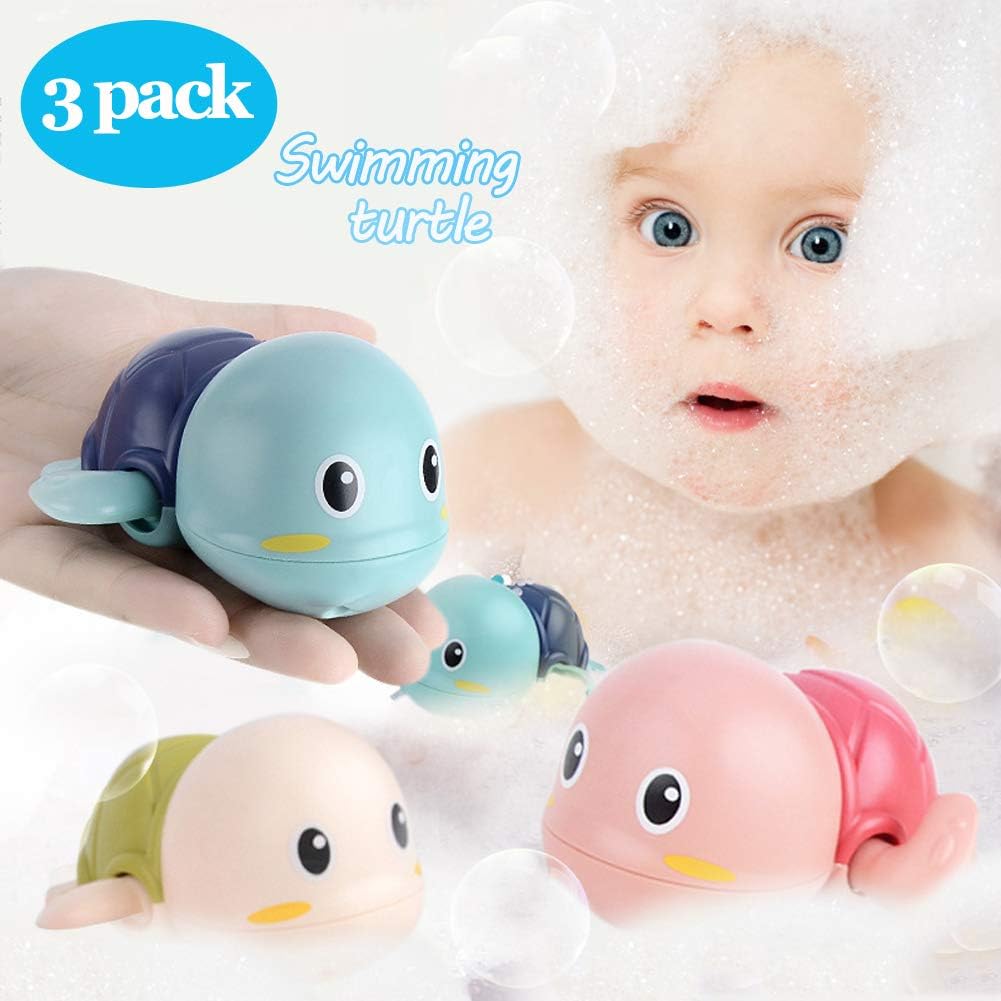 Baby Bath Toys-Wind up Turtle Bathtub Toys,Toy for Babies 6-12 Months Floating Swimming Turtles for Boys Girls,Baby