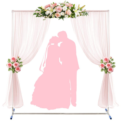 Wedding Arch,7 x 5 FT Metal Arch Backdrop Stand with Support Feet Base,Square Arched Frame for Birthday Party