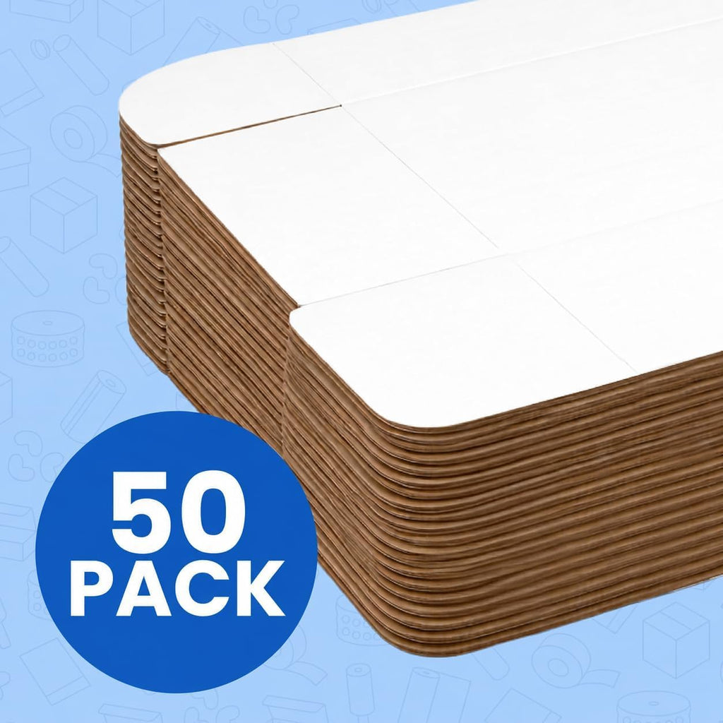 Corrugated Mailers White Tuck Shipping Boxes (8x4x3)