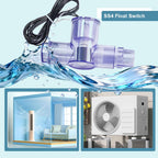 DSY SS4 Transparent Blue Condensate Overflow Float Switch with 3/4 Inch Adaptor and 6FT Wire AC Float Switch