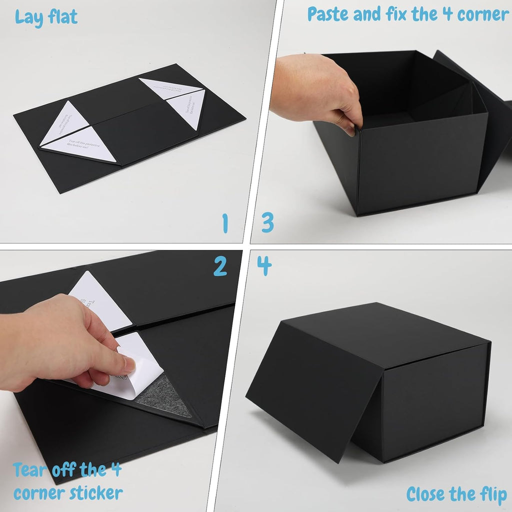 10x7x5 Gift Boxes with Magnetic Lids Set of 4, Gift Wrap Box Empty Wrapping Wedding Birthay Valentine's Gifts for