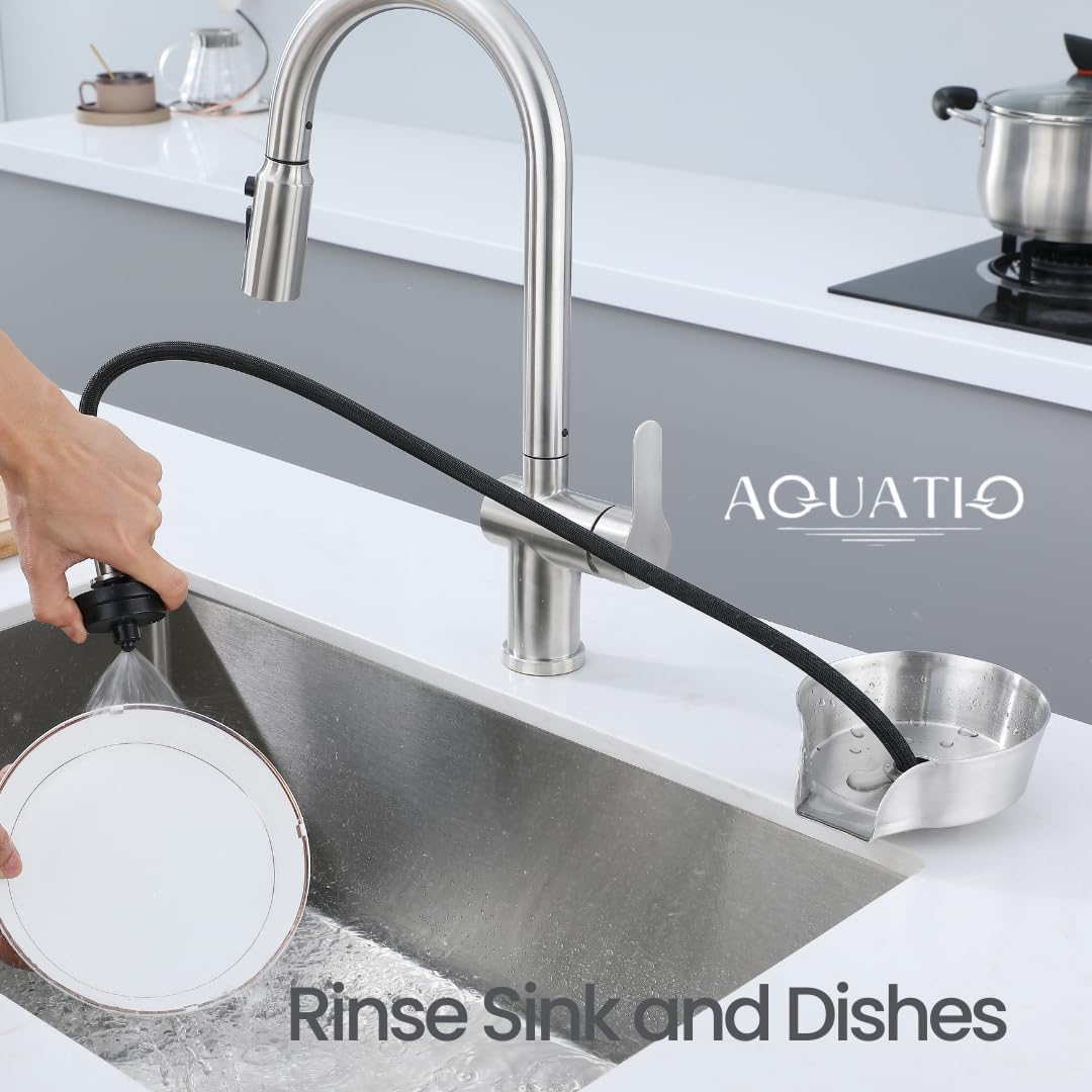 2 in1 Glass Rinser for Kitchen Sink, Stainless Steel Cup Cleaner
