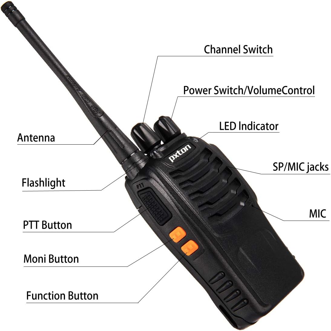 Walkie Talkies Rechargeable Long Range Two-Way Radios with Earpieces,2-Way Radios UHF Handheld Transceiver Walky