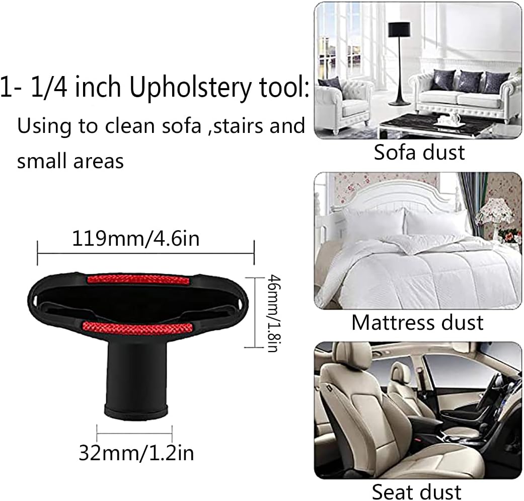 1 1/4 inch Vacuum Attachments Brushes Kit 1-1/4 inch 1-3/8 inch Vacuum Cleaner Accessories for 32mm and 35mm Standard