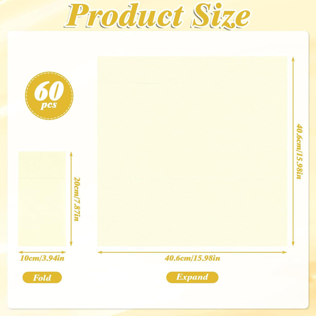 Thanksgiving Ivory Linen-Feel Paper Napkins with Built-in Flatware Pocket