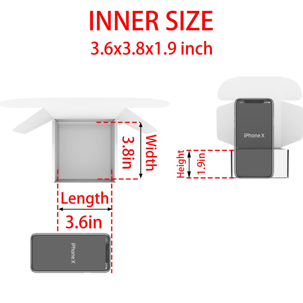 4x4x2 Shipping Boxes Set of 25, Brown Mailer Corrugated Cardboard Box