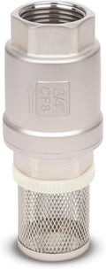 3/4" NPT Foot Valve with Filter, Stainless, Heavy Duty, Female Thread, DN20