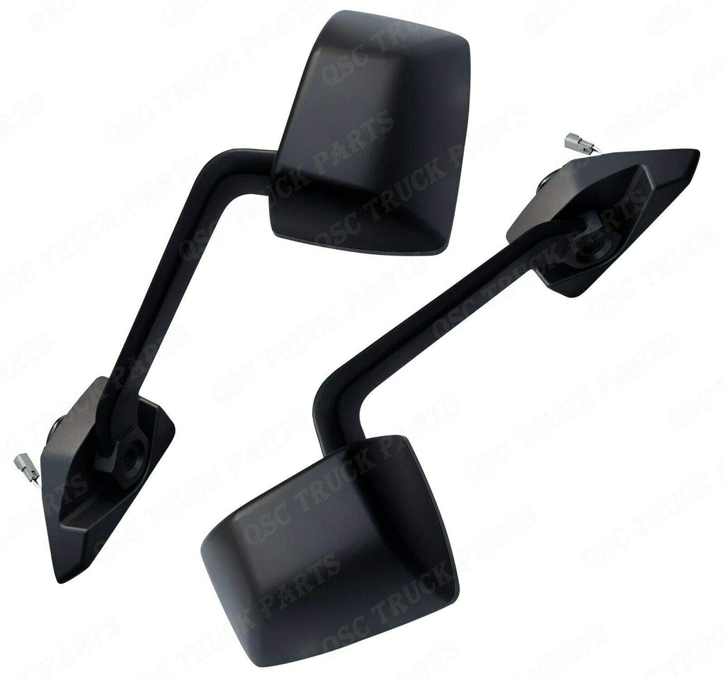 Black Hood Mirror Left Driver Right Passenger Pair for Mack Anthem