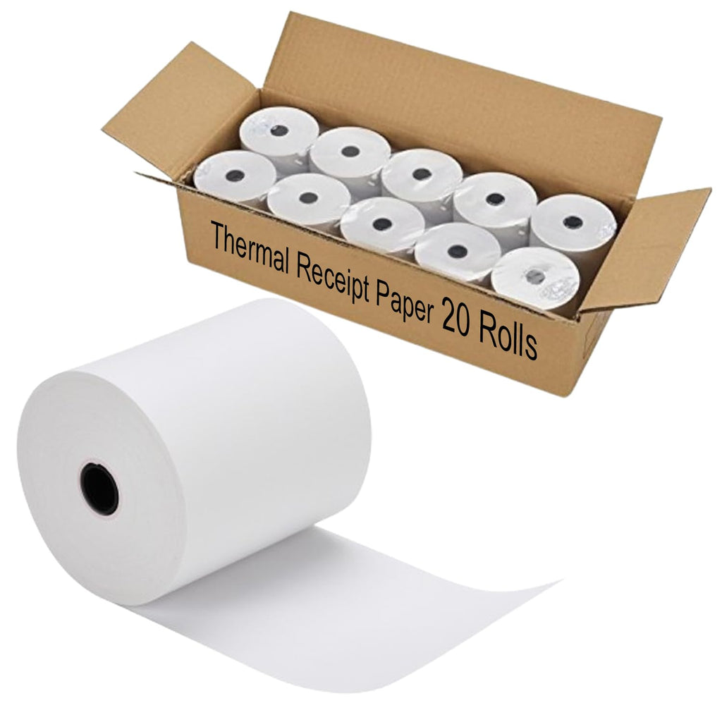3 1/8" x 230ft Thermal Receipt Paper Cash Register Paper 20 Rolls