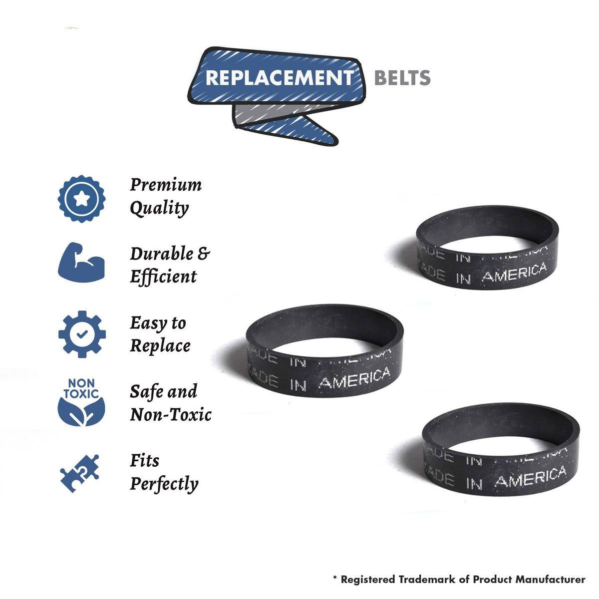 3 Replacement Part For Royal Hand Vacuum Cleaner Model 103 Belts # compare to part 17397