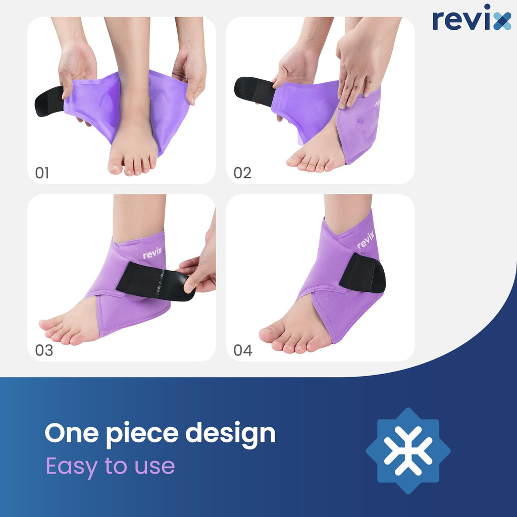 Foot Ice Pack Wrap, All-in-One Wearable Design, Purple