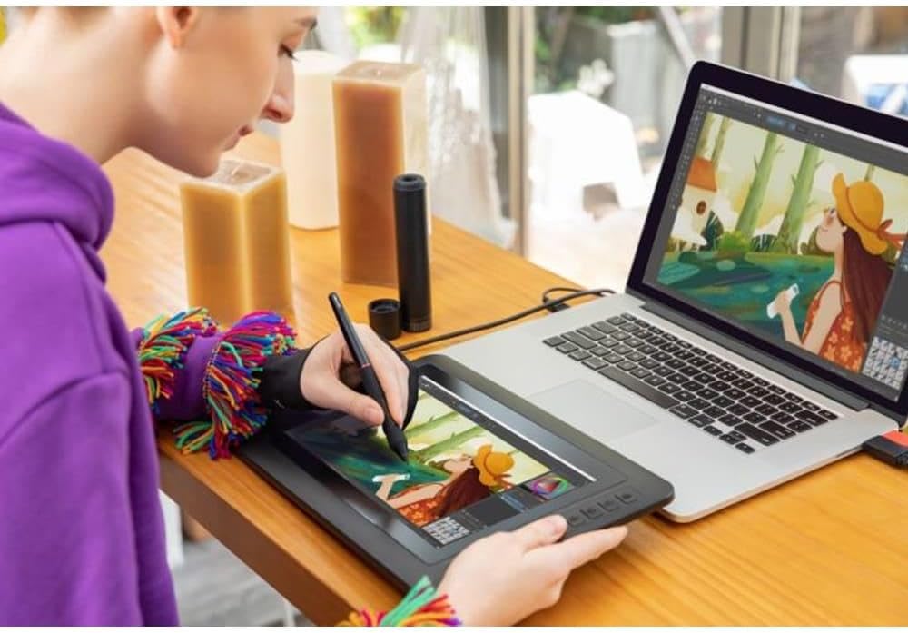 Artist12 11.6 Inch FHD Drawing Monitor Pen Display Graphic Monitor with PN06 Battery-Free Multi-Function Pen Holder