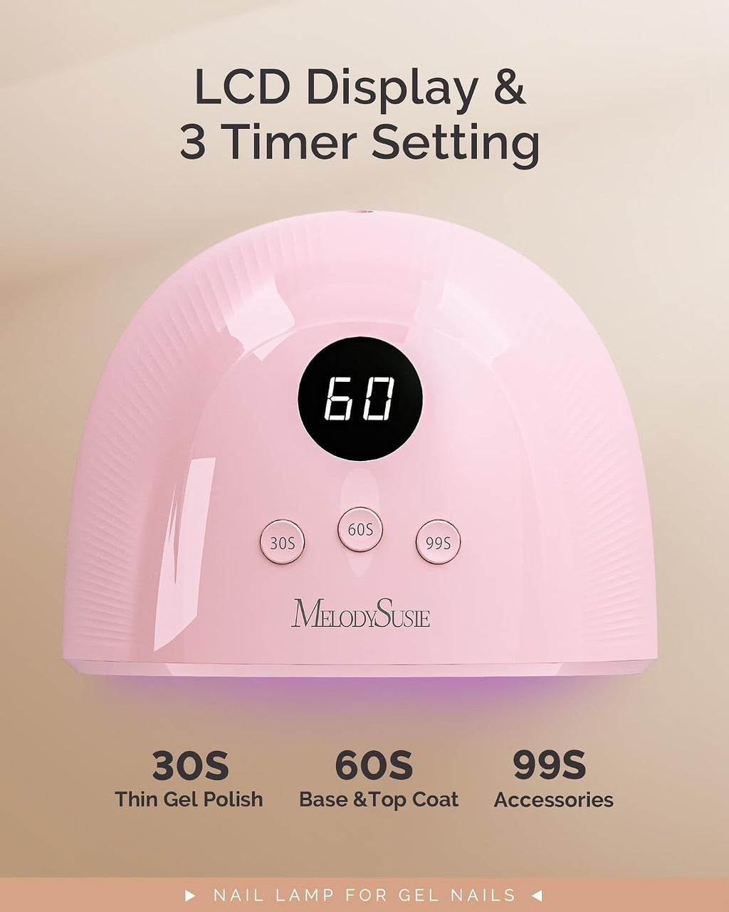 UV/LED Nail Lamp P-Plus30F for Rhinestone Glue | 36W; 3 Timer Settings; Smart Sensor; LCD Display; 99s Low-Heat Mode;