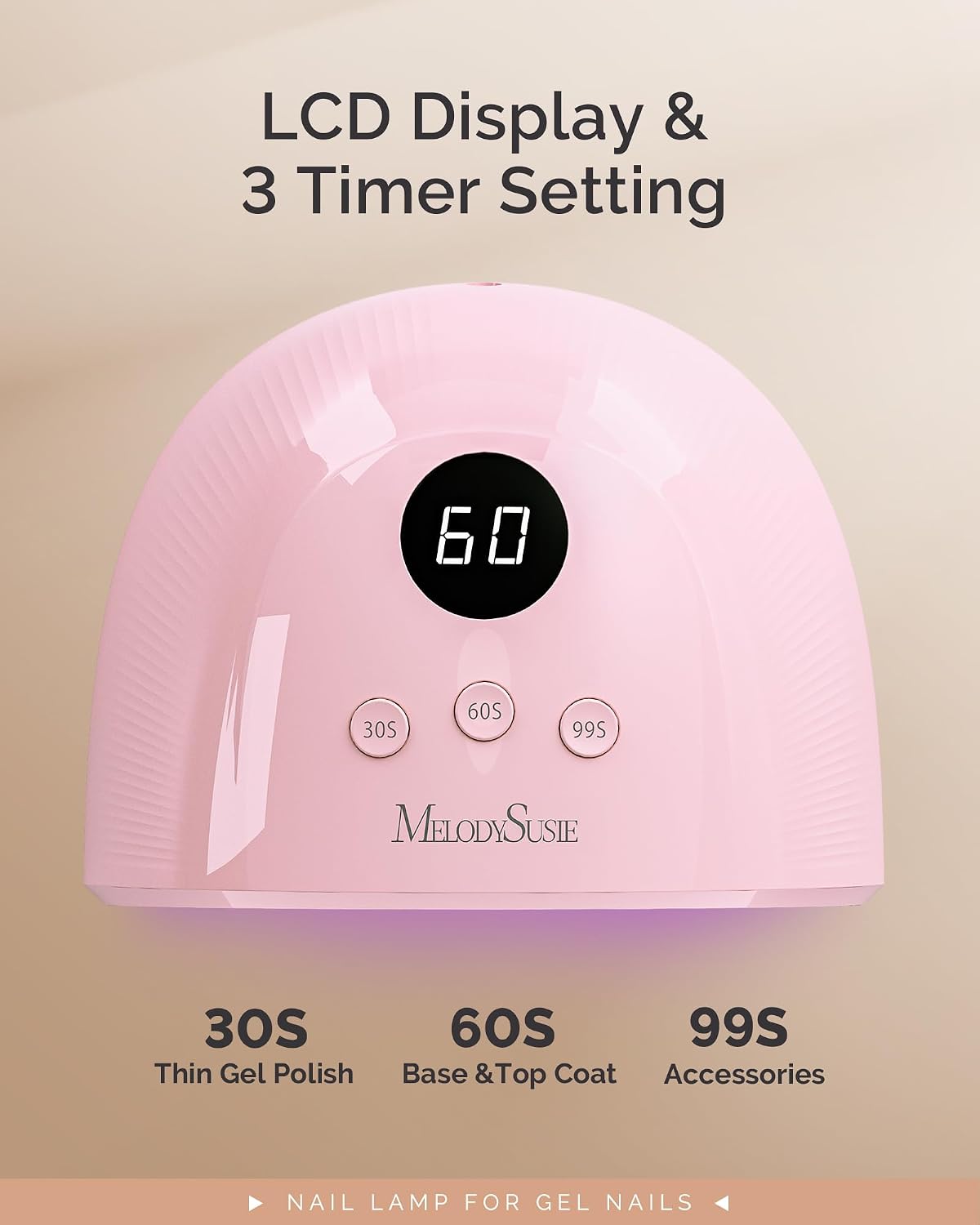 UV/LED Nail Lamp P-Plus30F for Rhinestone Glue | 36W; 3 Timer Settings; Smart Sensor; LCD Display; 99s Low-Heat Mode;