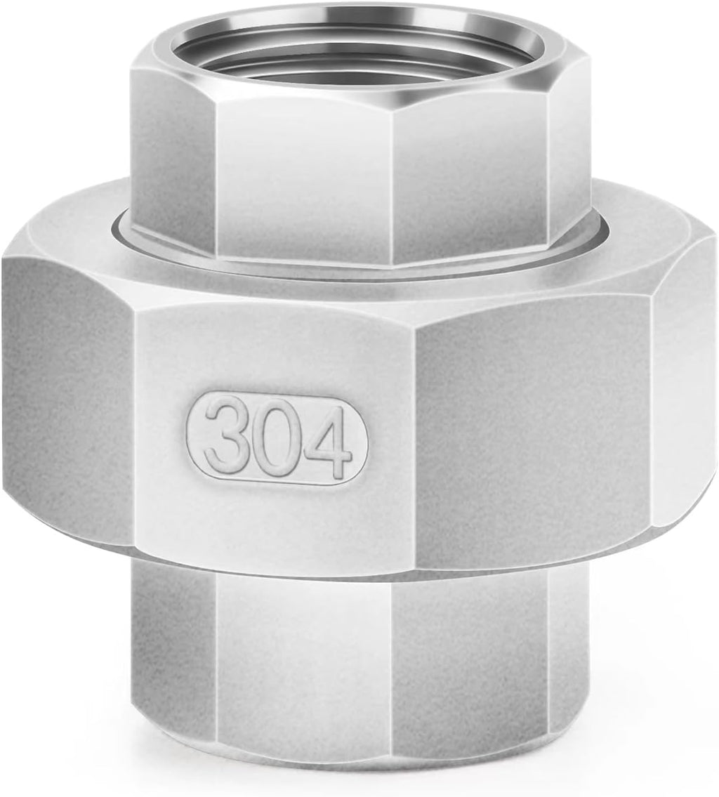 ChillWaves 304 Stainless Steel Cast Pipe Fitting, Union，1-1/4" NPT Female Thread Adapter(1-PACK)