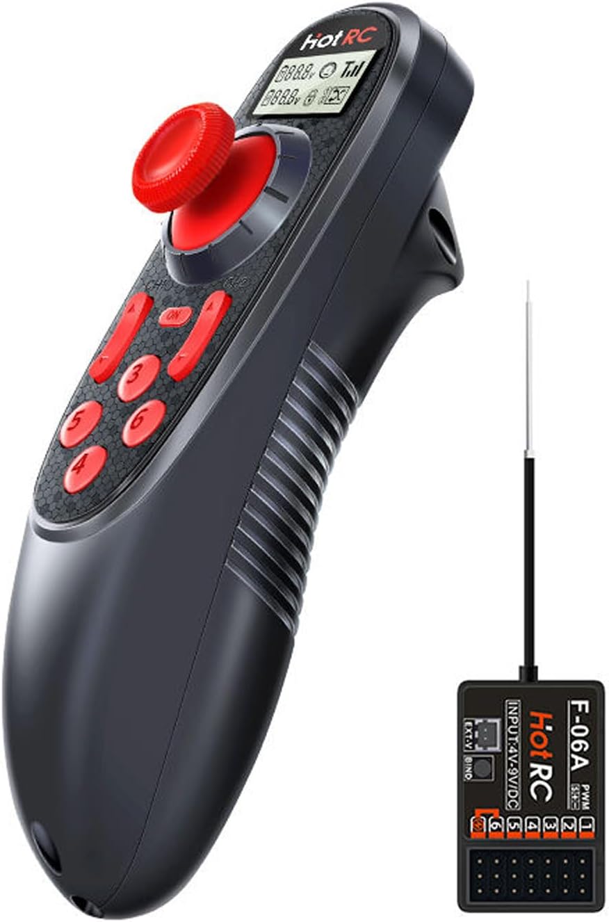 HOTRC DS-600 6CH 2.4GHz RC Transmitter and Receiver Remote Controller with DS 600 PWM 6 Channel Receiver for RC Boat