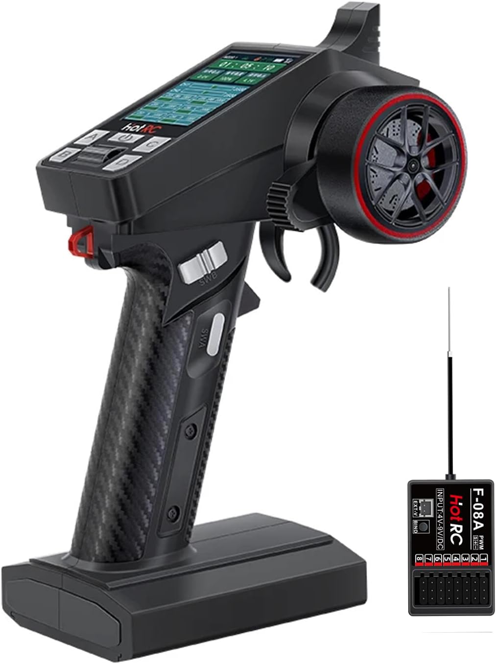 HOTRC CT-8A RC Transmitter and Receiver 8 Channel 2.4ghz Hand Controlled RC Car Boat Tanks Remote Controller Long