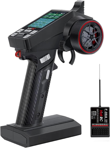 HOTRC CT-8A RC Transmitter and Receiver 8 Channel 2.4ghz Hand Controlled RC Car Boat Tanks Remote Controller Long