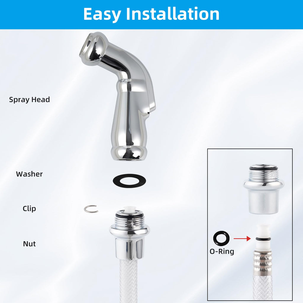 Universal Sink Sprayer Attachment for Kitchen Faucet, Chrome