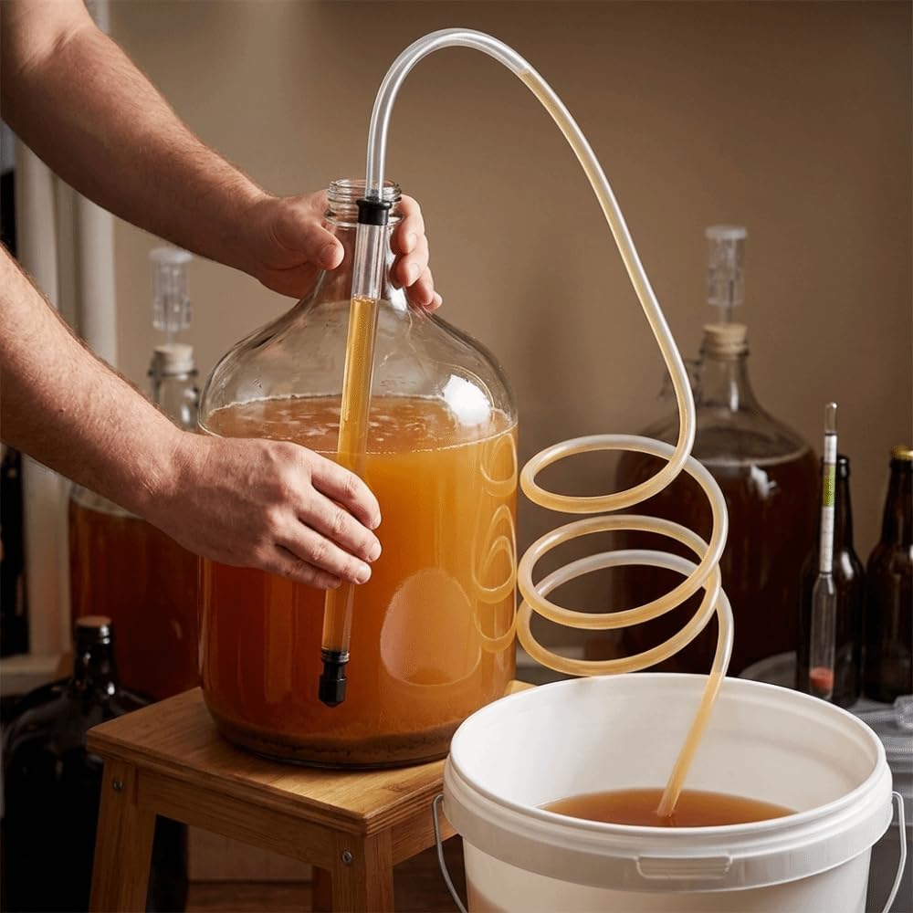Resin Auto Siphon Tube, Transparent Beer and Wine Transfer Pump Racking Cane with Tubing Liquid Transfer Tool for