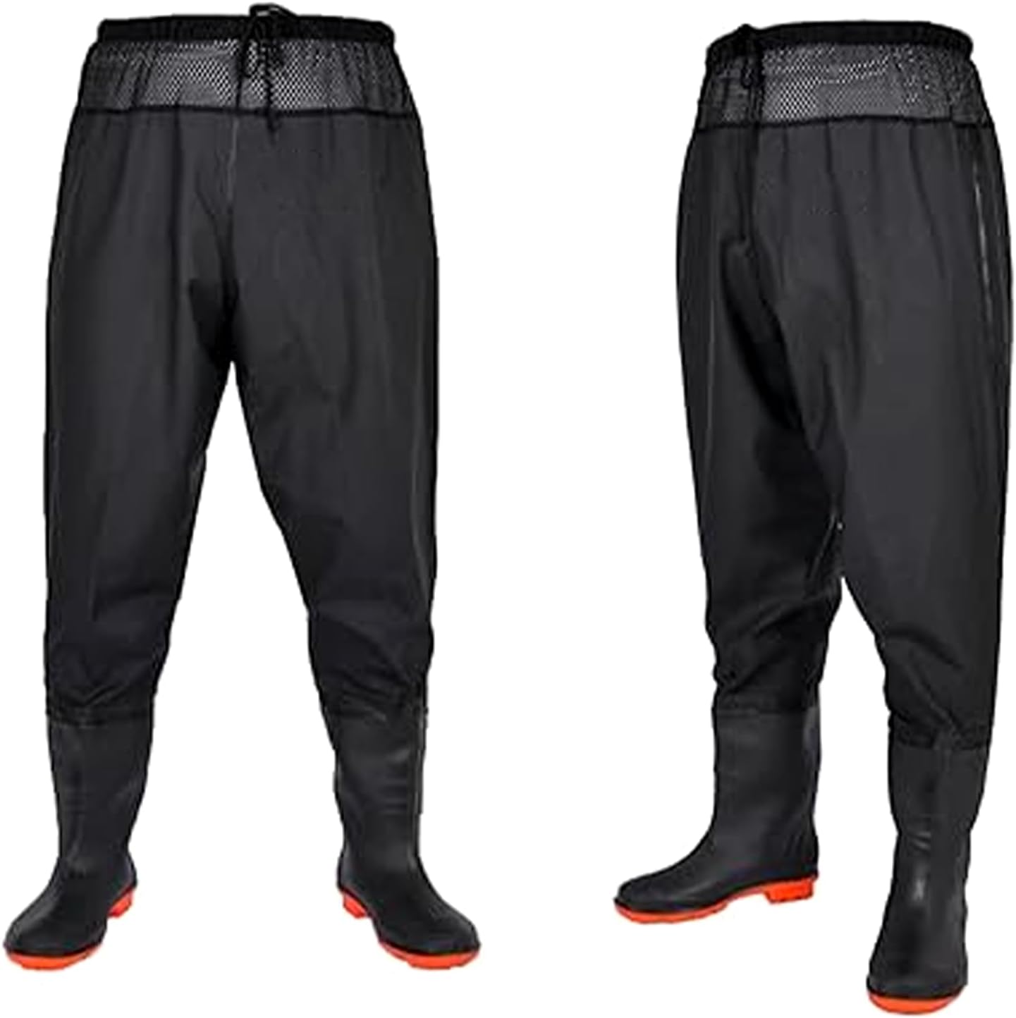 Fishing Waders with Boots, Nylon/PVC Waist Wader Pants Fishing Waders for Men Women, Waterproof Bootfoot Waders