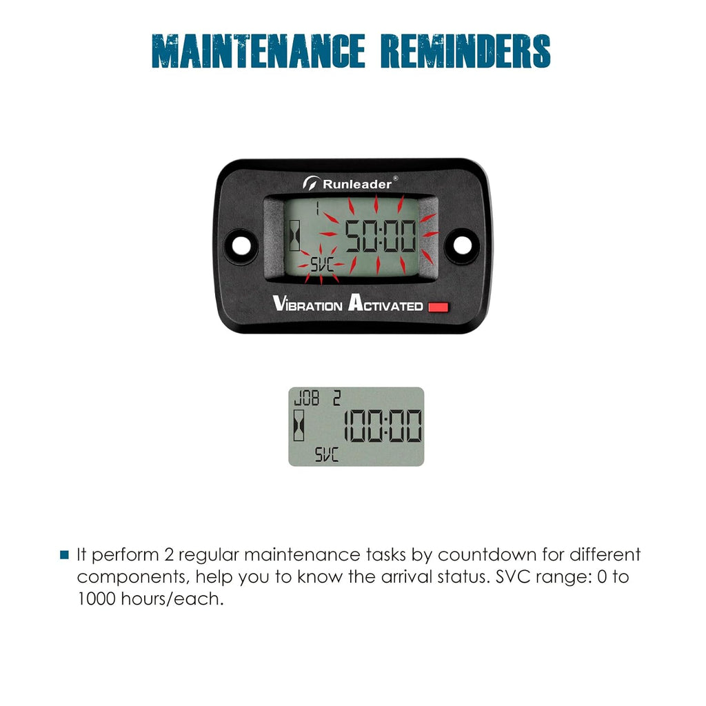 Runleader Digital Vibration Hour Meter for Maintenance RL-HM019E
