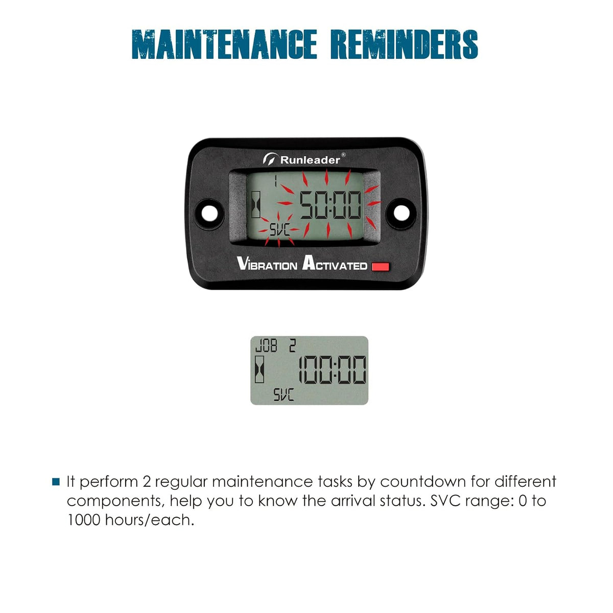 Runleader Digital Vibration Hour Meter for Maintenance RL-HM019E