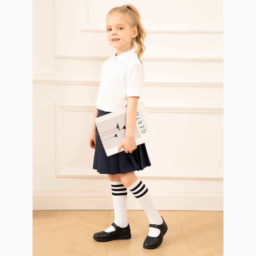 Girls Mary Jane Shoes School Uniform Flats Dress Shoes Church (Little/Big Kids) | Hook-and-loop closure, Cushioned