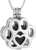 Pet Cremation Jewelry For Ashes For Dog/Cat Paw Stainless Steel Memorial Locket Urn Necklace Inside Mini Case