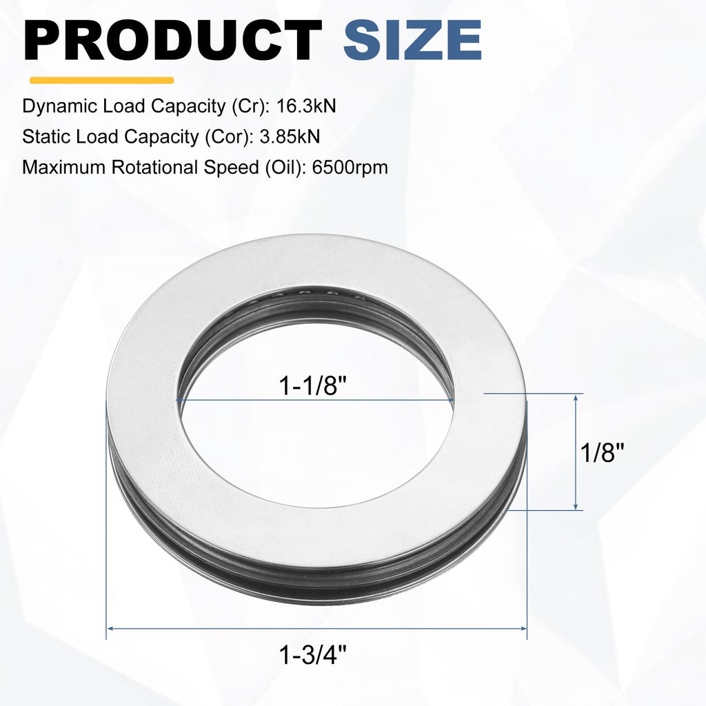 uxcell 10 Sets NTA1828 Thrust Needle Roller Bearings with Washers ID 1-1/8"