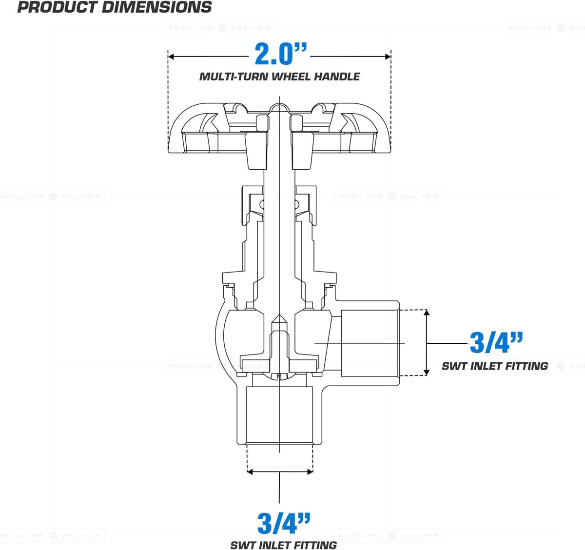3/4 inch Angle Lead-Free Short Globe Valve With Solder Cups